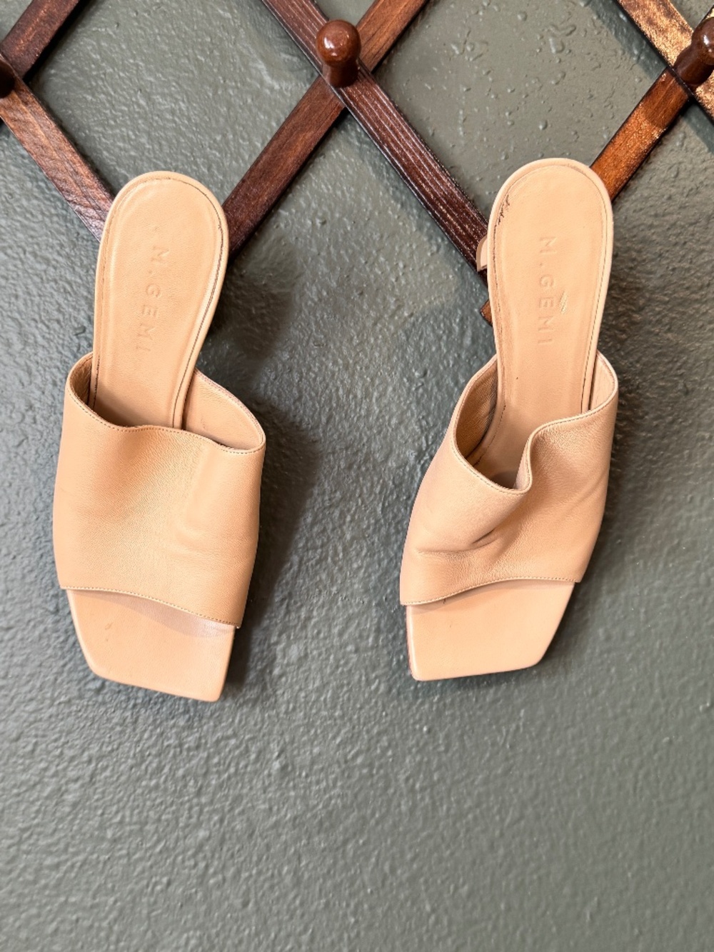 M. Gemi Nude Kitten Heel Mule Sandals